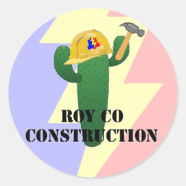 Adesivo Redondo Construção de Royco