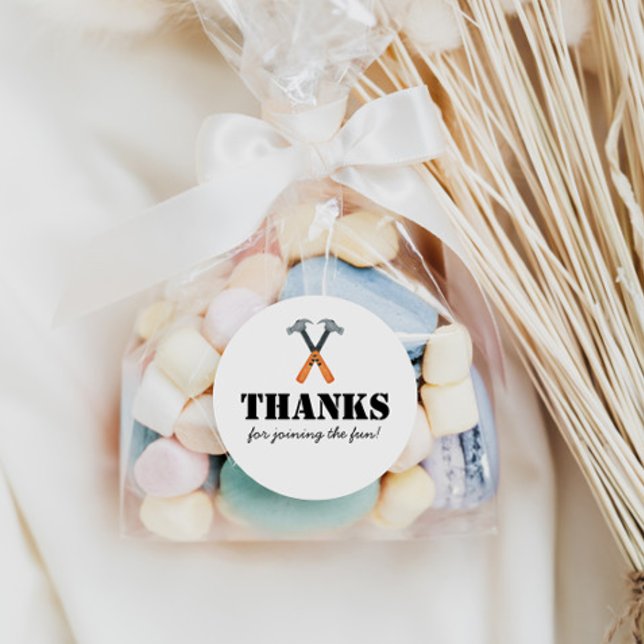 Adesivo Redondo Construtor de Construção de Meninos (Criador carregado)