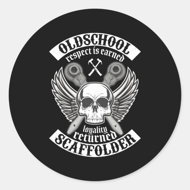 Adesivo Redondo Construtor De Dobras Da OldSchool (Frente)