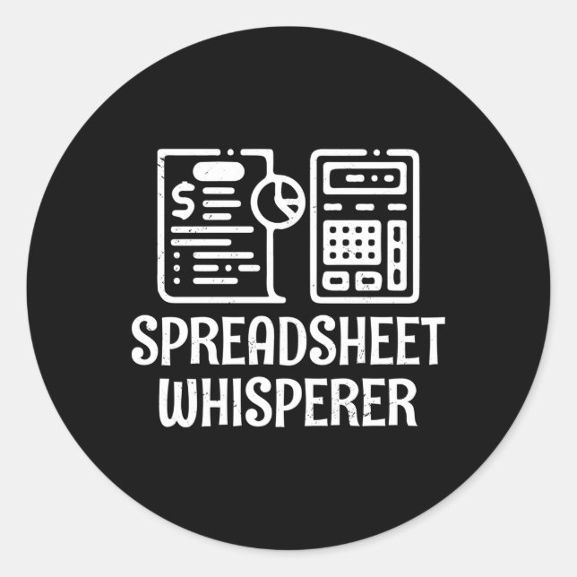 Adesivo Redondo Conta Contabilística Cpa do Spreadsheet Whisperer  (Frente)