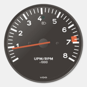 Adesivo Redondo Contador clássico 911 rev (carro velho arrefecido