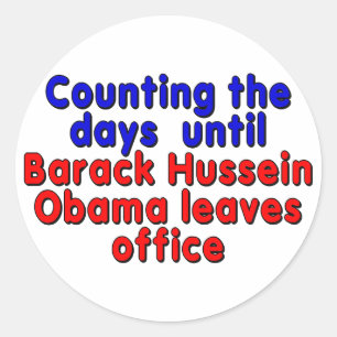 Adesivo Redondo Contando os dias até Barack Hussein Obama…