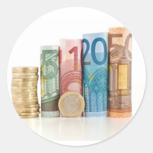Adesivo Redondo contas e moeda roladas euro