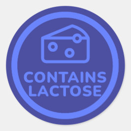Adesivo Redondo Contém Leite Lactose Aviso Sem Alergia Leite