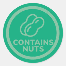 Adesivo Redondo Contém Loucos Alergia Advertência De Amendoim De C