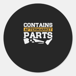 Adesivo Redondo Contém Partes No Mercado, Parte Amputeia, Prostéti