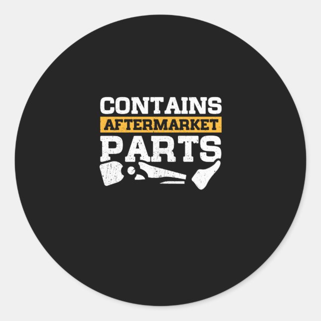 Adesivo Redondo Contém Partes No Mercado, Parte Amputeia, Prostéti (Frente)