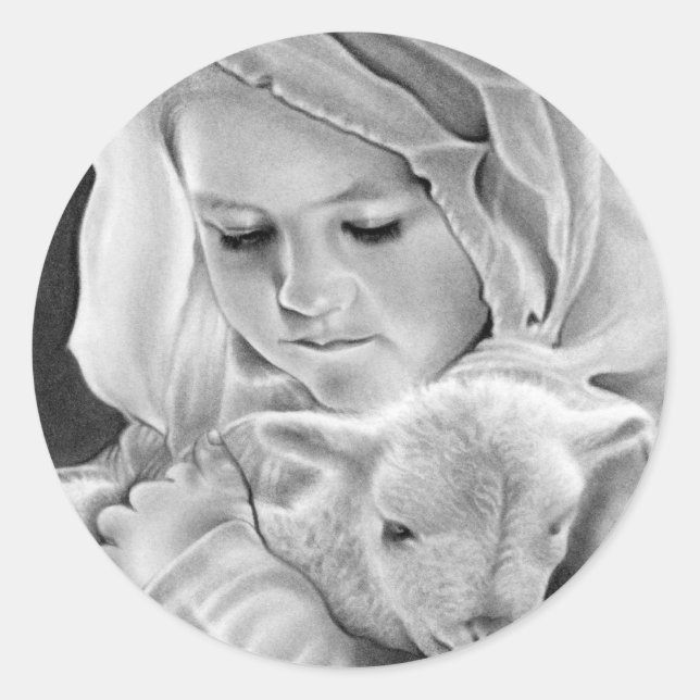 Adesivo Redondo Contemplem A Lâmpada Do Vinheta De Deus (Frente)