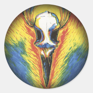 Adesivo Redondo Contemplem! O Pássaro Branco-Osso