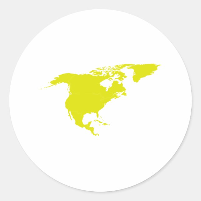 Adesivo Redondo Continente da América do Norte (Frente)