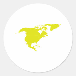 Adesivo Redondo Continente de America do Norte