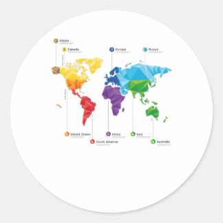 Adesivo Redondo Continentes