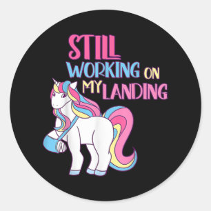 Adesivo Redondo Continuando Trabalhando Em Minha Aterrissagem Feri