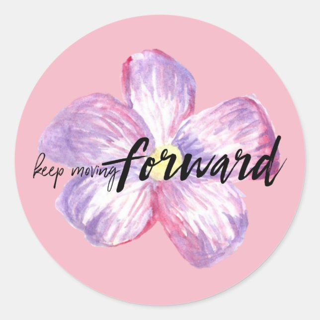 Adesivo Redondo Continue a mover-se para a frente (Frente)