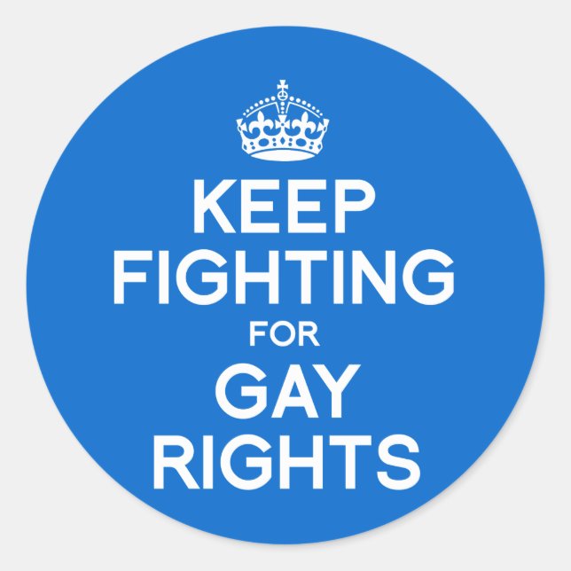 ADESIVO REDONDO CONTINUE LUITANDO PELOS DIREITOS GAYS (Frente)