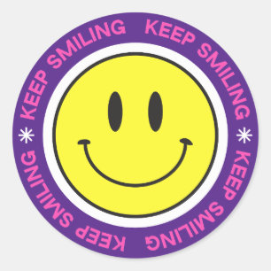 Adesivo Redondo Continue sorrindo