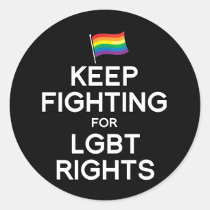 ADESIVO REDONDO CONTINUEM LUTANDO PELOS DIREITOS LGBT