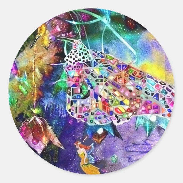 Adesivo Redondo Contos de fadas, autocolantes (Frente)