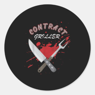 Adesivo Redondo Contrato Griller Funny Grill Barbecue Churrasco Sh
