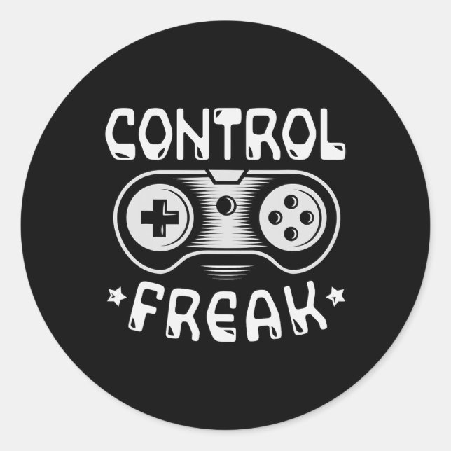 Adesivo Redondo Control Freak - Gamer de Videos games de jogos eng (Frente)