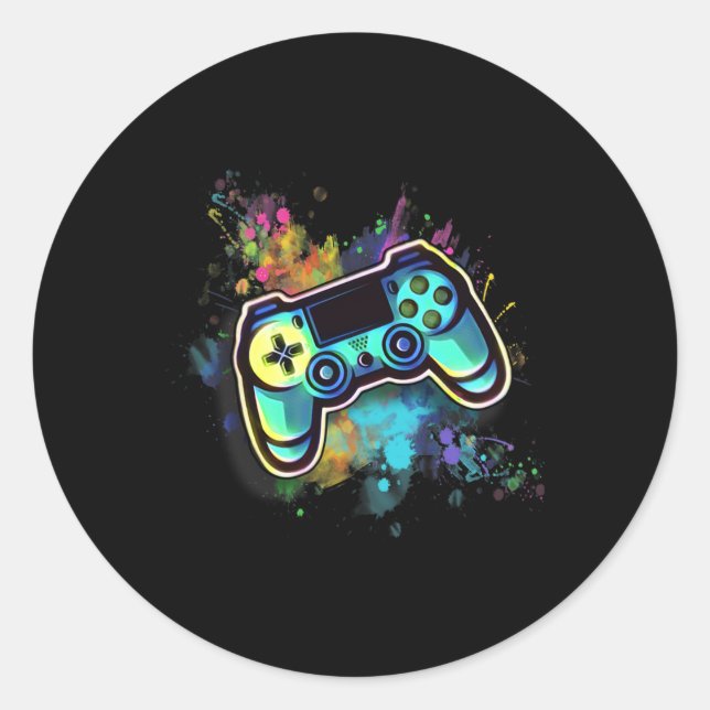 Adesivo Redondo Controlador De Jogo De Vídeo Retroativo Para Men1 (Frente)
