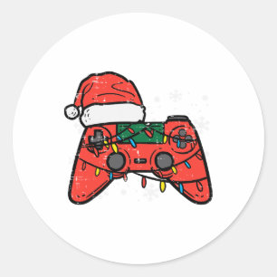 Adesivo Redondo Controlador de Natal para Gamer Meninos Crianças J