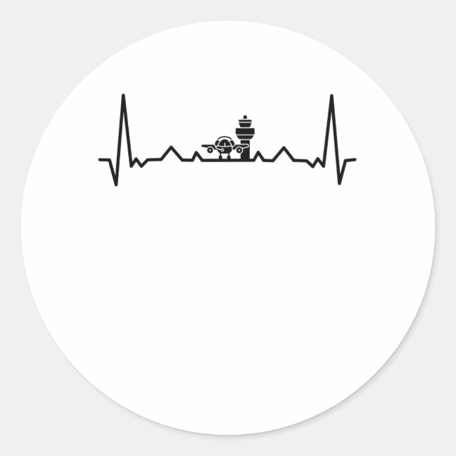 Adesivo Redondo Controlador de tráfego aéreo (Frente)