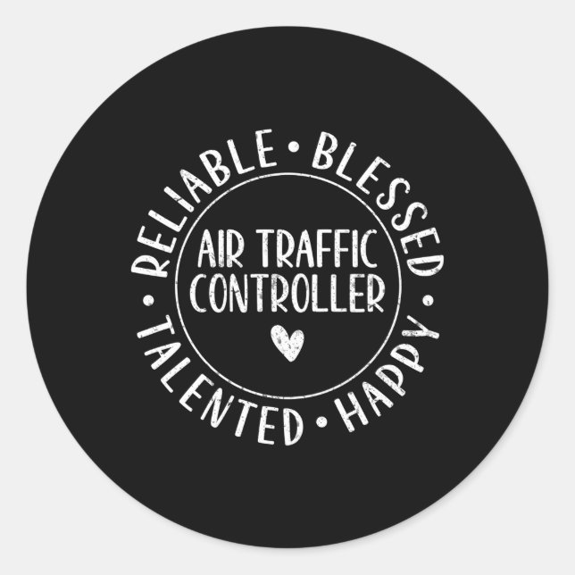 Adesivo Redondo Controlador de tráfego aéreo (Frente)