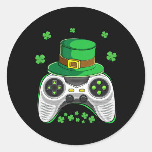 Adesivo Redondo Controlador de Video Game Rapazes Irlandeses Jogad