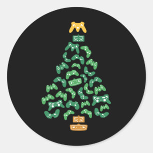 Adesivo Redondo Controladora Árvore Natal Pajama Legal Jogos Xmas