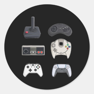 Adesivo Redondo Controladores de jogos de vídeo Meninos engraçados