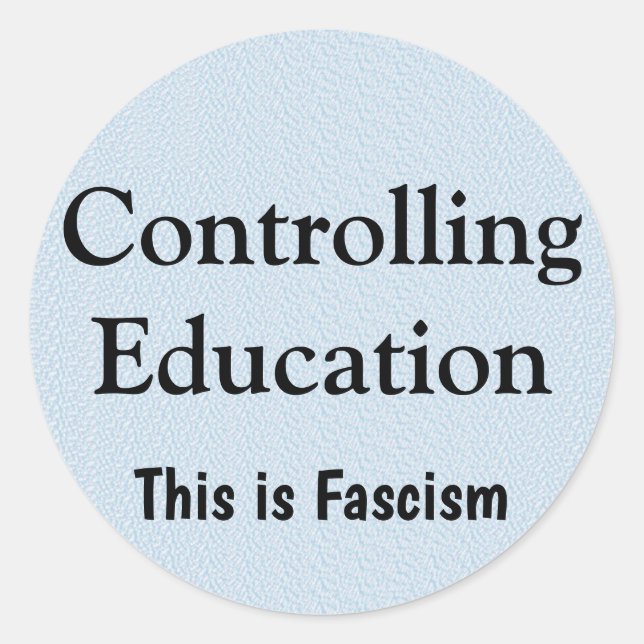Adesivo Redondo Controlar a Educação (Frente)