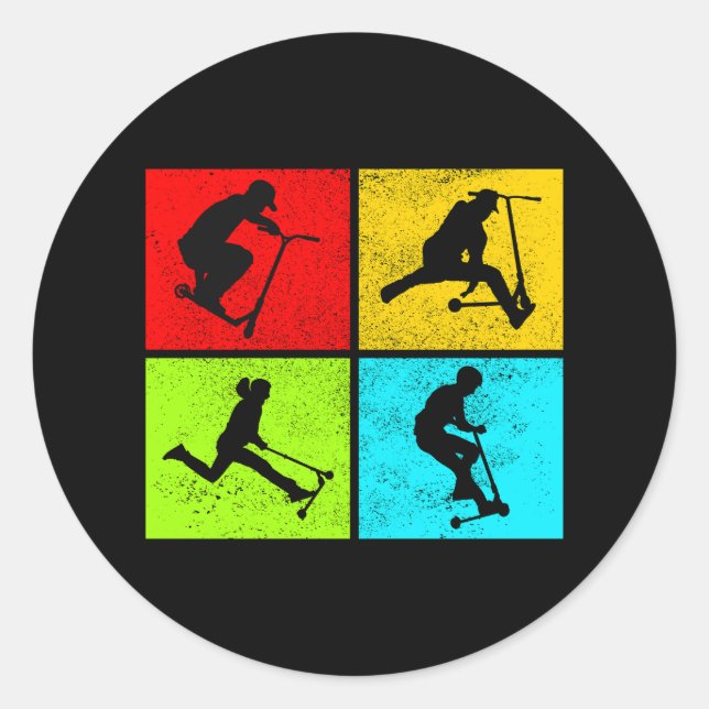 Adesivo Redondo Controle de Scootering de Estilo Livre do Patinete (Frente)