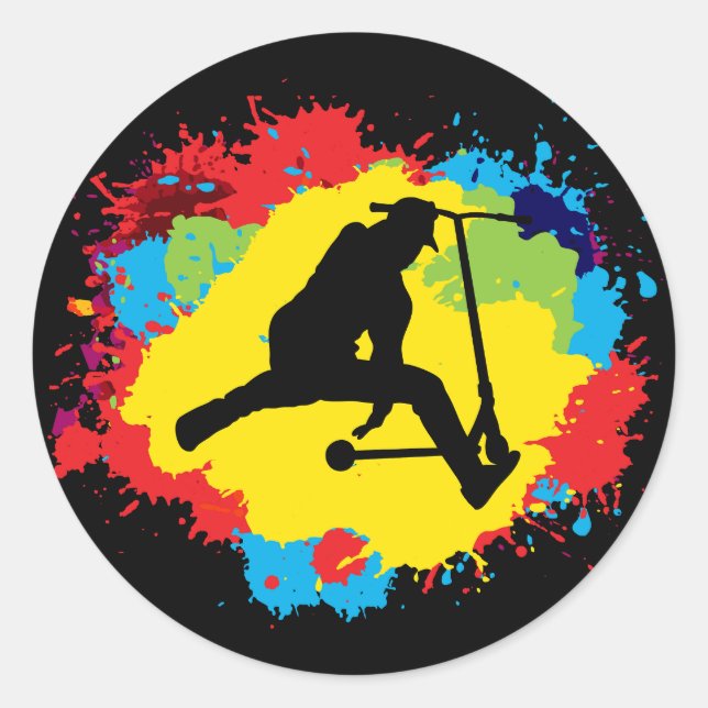 Adesivo Redondo Controle de Scootering de Estilo Livre do Patinete (Frente)