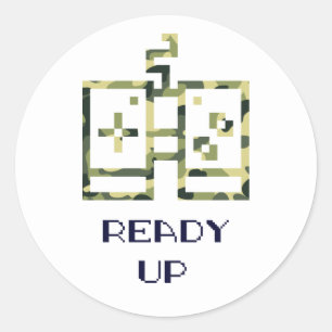 Adesivo Redondo Controle de Vídeo Game Camuflado Prepare-se Gamer