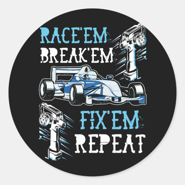 Adesivo Redondo Controle Remoto de Carro RC Race-Os (Frente)