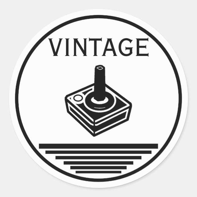 Adesivo Redondo Controle VINTAGE (Frente)