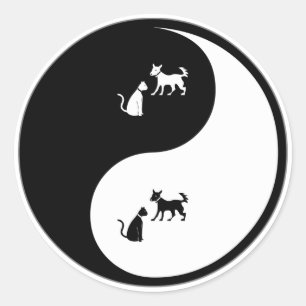 Adesivo Redondo Controlo Animal Yin Yang