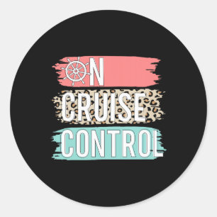 Adesivo Redondo Controlo Das Férias De Verão Engraçadas Pelo Leopa