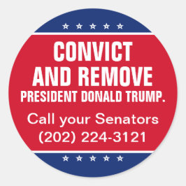 Adesivo Redondo Convencer e Remover o Presidente do Senado, Donald