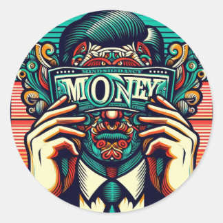 Adesivo Redondo Conversações de Dinheiro