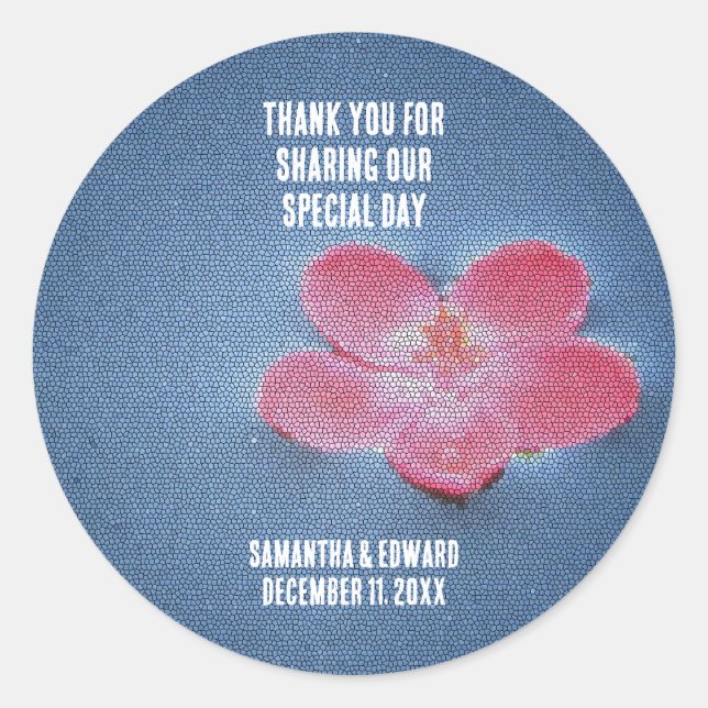 Adesivo Redondo Convidado De Casamento Obrigado Envelope De Flor R (Frente)