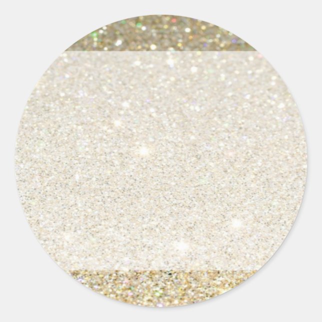 Adesivo Redondo Convidar ouro de brilho para qualquer ocasião (Frente)