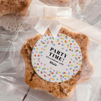 Adesivo Redondo convite de aniversário personalizado colorido