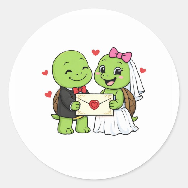 Adesivo Redondo Convite de Casamento (Frente)