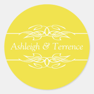 Adesivo Redondo convite de casamento Dandelion