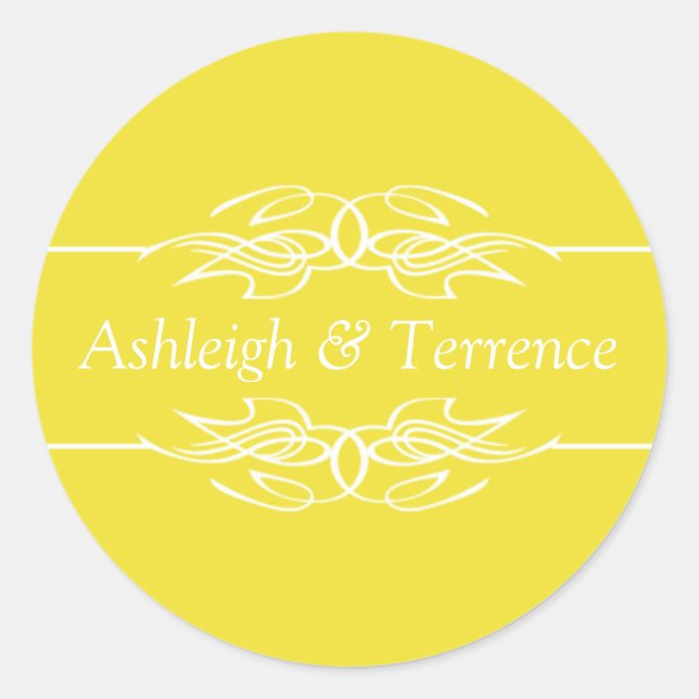 Adesivo Redondo Convite de casamento Dandelion (Frente)