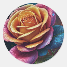 Adesivo Redondo Convite de casamento elegante Seal rose