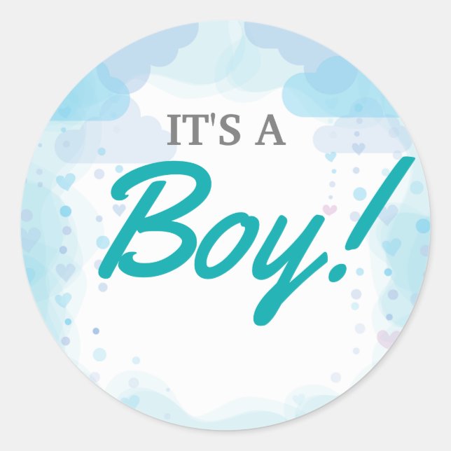 Adesivo Redondo Convite de Chá de Bebê de Elefante, Chá de Bebê Me (Frente)