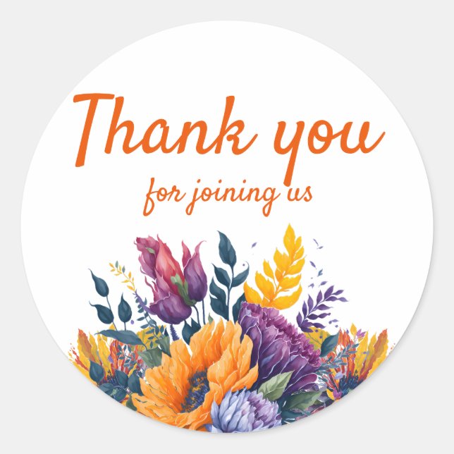 Adesivo Redondo Convite de Chá de Noiva do Girassol do Verão Brilh (Frente)